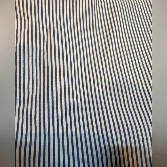 Ann Taylor Factory Signature 8P Navy White Pinstripe Petite Dress Pants - Picture 2 of 10
